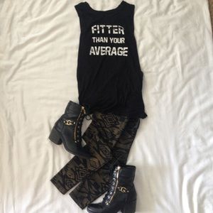 Xhilaration Aztec Gold Black Leggings Size Small